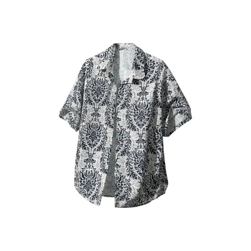 Chinpeno Чернила Аромат Парча Цветочный Унисекс Рубашки