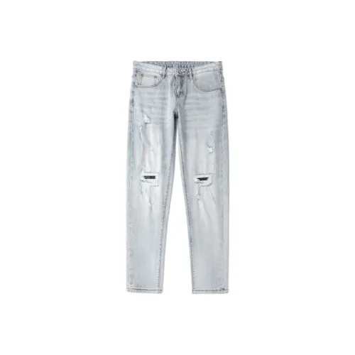 MH Light Gray Men's Jeans MH Светло-серые мужские джинсы