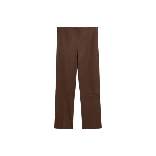 By Malene Birger Коричневые женские кожаные брюки