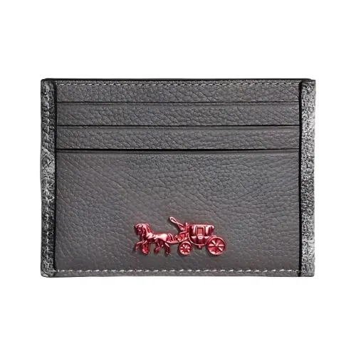 COACH Card Case Кожа Хранение Кошелек Картхолдер Мужской Серый