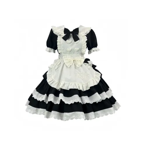 WLEQK Черное Женское Лолита Платье