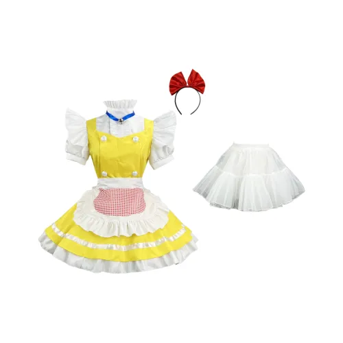 DOSOHEB Неоново-желтый Женские Лолита Платья