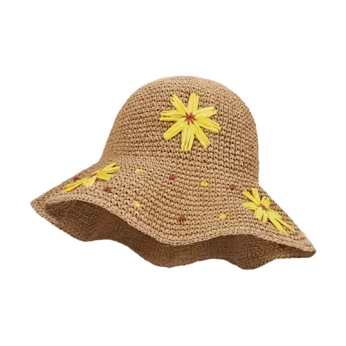 Ai Jiawei Соломенная плетеная шляпа-ведро Женская