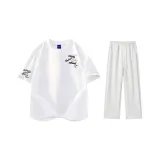 Комплект одежды (Белая футболка + Бело-серые повседневные штаны Фотиния)