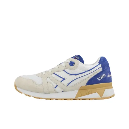 DIADORA N9000 Устойчивые к истиранию Низкие Беговые кроссовки Мужские Бежевые Белые Синие