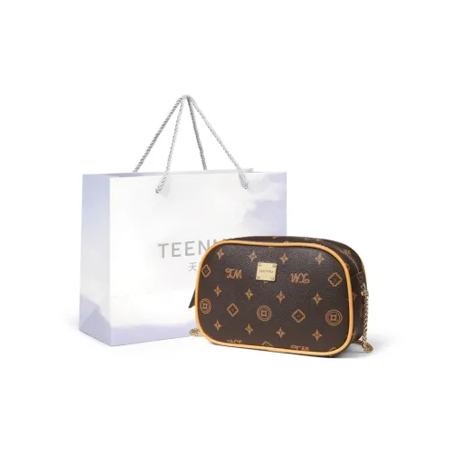 Teenmix PVC Сумка через плечо Makeup Bag Обычный Женский Кофе Экрю Небесно-голубой