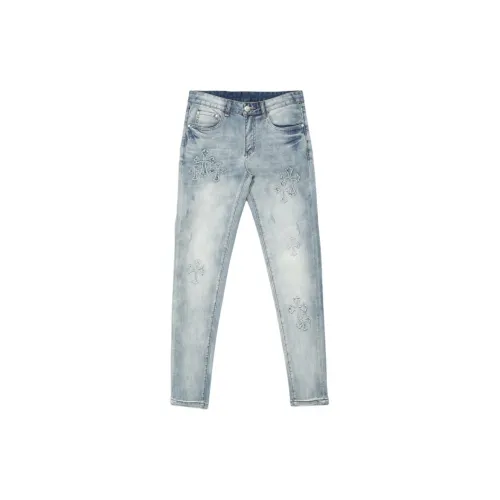 MH Светло-синие мужские джинсы