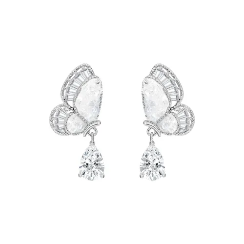 SHINE Серебро S925, Crystal Diamond, Shell Pearl, Copper Earrings Women's