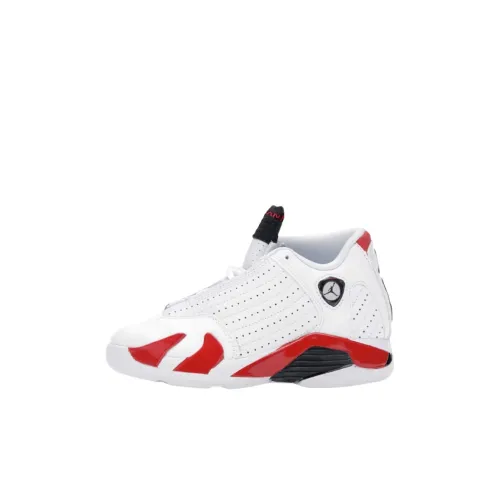 Jordan 14 Устойчивый к истиранию MID Топ Детские Баскетбольные кроссовки Белый Красный Черный Детский