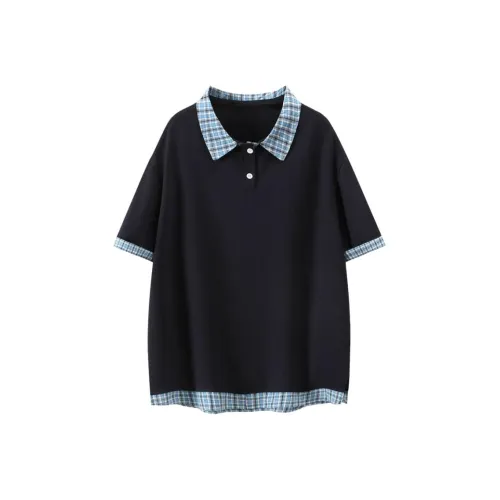 XIAOLIZI Темно-синие Женские Футболки