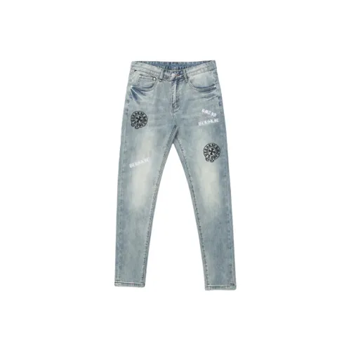 MH Светло-синие мужские джинсы