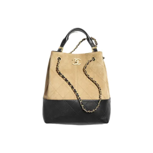 CHANEL Замша с кожаными вставками Сумка Женская Бежевая и Черная
