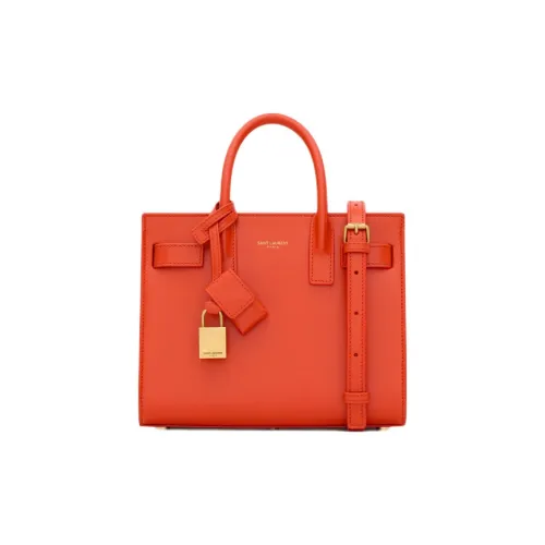 SAINT LAURENT SAC DE JOUR Коровья кожа Тоут Сумка Сумка для покупок Сумка через плечо Сумка Мини Женская Апельсин