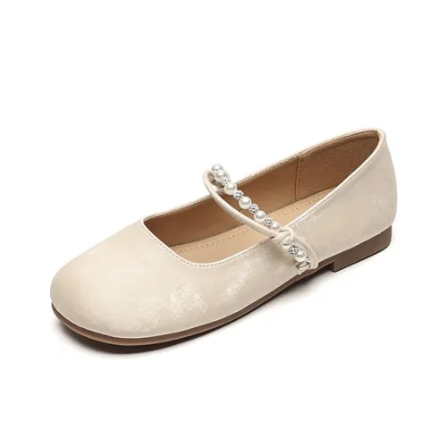 Lanza Плоская подошва Туфли Мэри Джейн Женские Абрикос