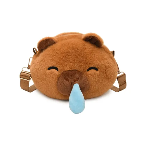 WXRX Плюшевая сумка через плечо женская кофейного цвета