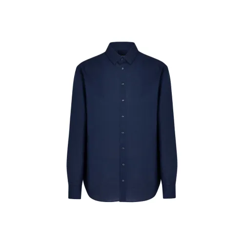 GIORGIO ARMANI Blue Men's Shirts GIORGIO ARMANI Синие Мужские Рубашки