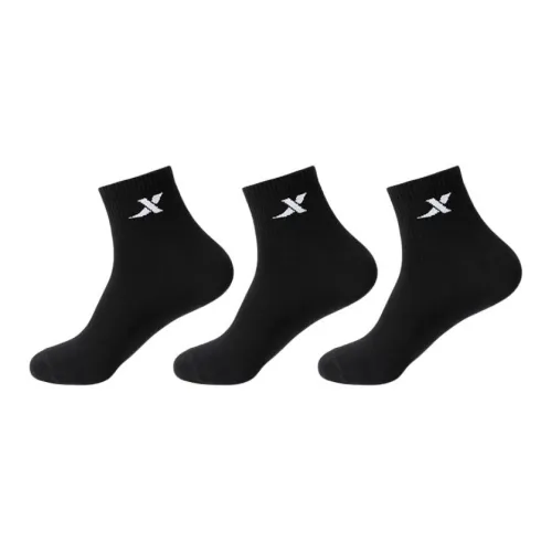 XTEP 3 пачки черные мужские носки MID до икры