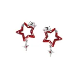 Серьги-кольца красного цвета (1 пара)