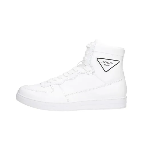 PRADA Высокие Кроссовки для скейтбординга Мужские Белые