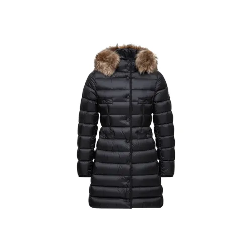 Moncler Hirmafur с капюшоном овчина длинный пуховик пуховая куртка женский черный