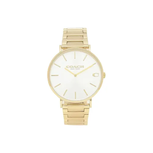 COACH Мужские часы Кварцевый механизм Ремешок из нержавеющей стали 41 мм Серебристый циферблат