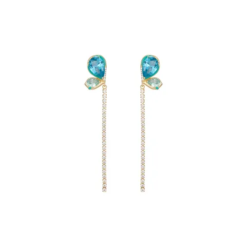 Fellala Серьги с искусственным кристаллом женские синие