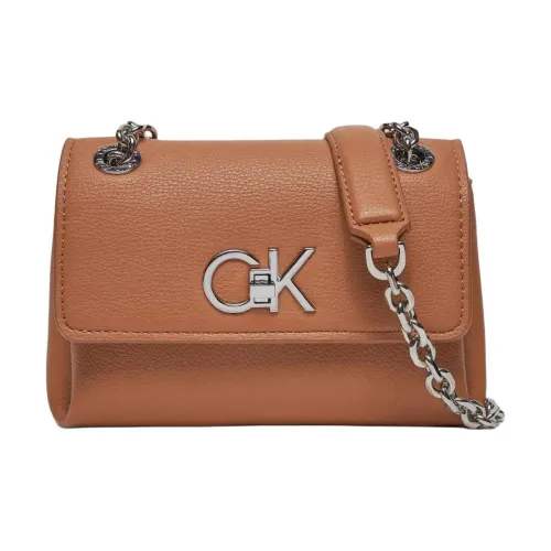 CALVIN KLEIN Полиуретан Сумка через плечо Женская Коричневая