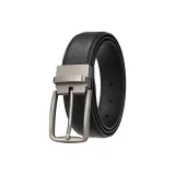 Матовая пряжка цвета оружейного металла, черный ремешок