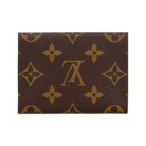 LOUIS VUITTON Multiple Покрытый холст Кошелек Держатель для карт Женский Коричневый