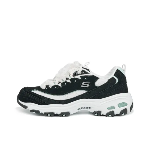 Skechers Амортизация Устойчивый к истиранию Увеличение высоты Низкие кеды Женские Черный Белый