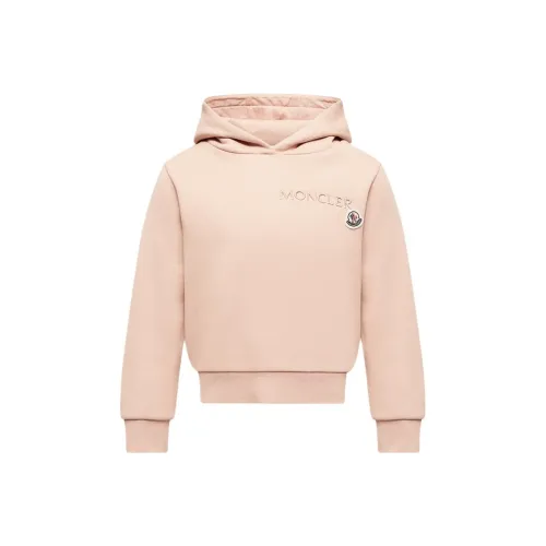 Moncler Свитшот с вышитым логотипом хлопок худи розовый для детей 3-7 лет