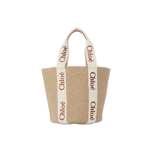 Chloe Woody Натуральное волокно Тоут Сумка Сумка для покупок Сумка на плечо Большая Женская Wood Orange