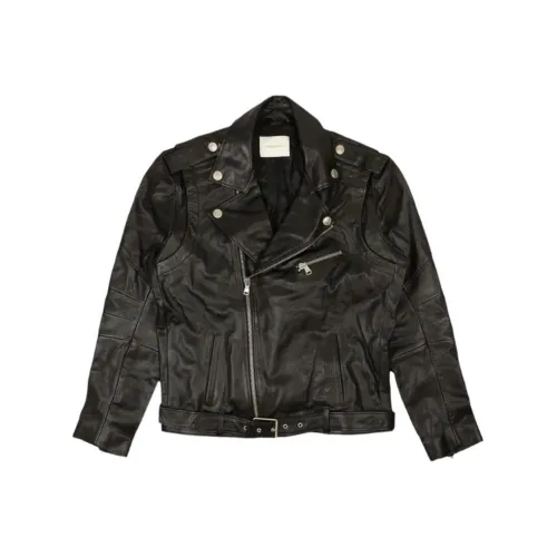 BALMAIN Кожа Куртка Мужская Черная