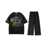 Комплект (Черный топ + Черные штаны)