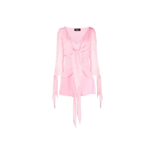 Blumarine Розовые Женские Длинные Платья с Рукавами