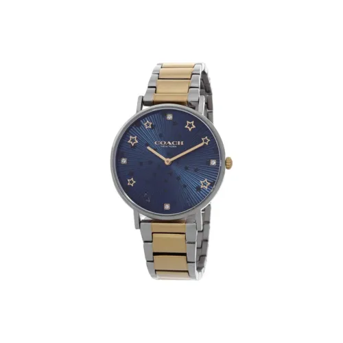 COACH Кварцевые часы механизм ремешок из нержавеющей стали 36 мм синий циферблат унисекс