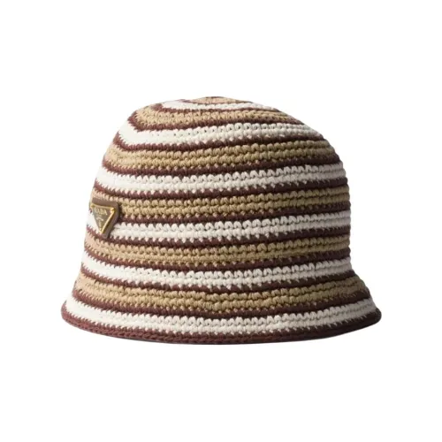 PRADA Ткань Шляпы ведра Женские Бежевый