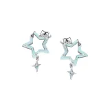 Синие серьги-кольца, 1 пара