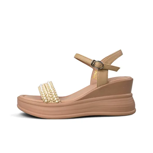 Safiya Wandering And Elegant One Strap Sandals 6,5CM Women's Apricot
