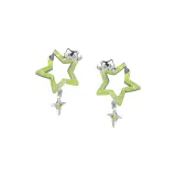 Серьги-кольца, зеленые, 1 пара