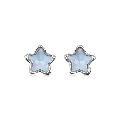 Mr. Shang S925 Серебряные серьги-гвоздики с инкрустацией циркония модные женские