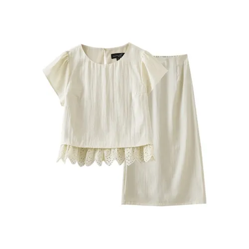 OUNIXUE Абрикос Женские Комплекты с юбкой