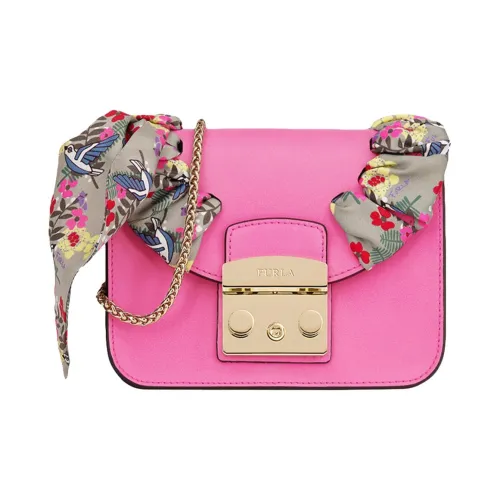 Furla Metropolis Collection Коровья кожа Сумка через плечо Мини Женская Розовая