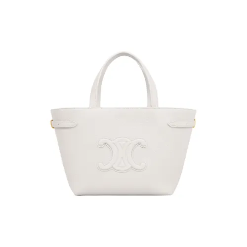 CELINE Cabas Телячья кожа Тоут Сумка Сумка для покупок Сумка через плечо Сумка Мини Женская Бежевая