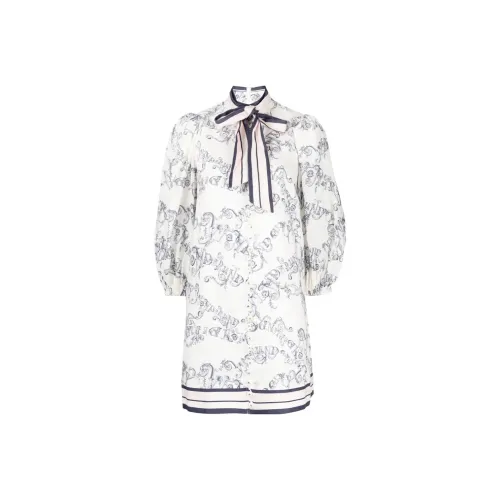 Zimmermann SS23 Длинное Платье с Длинными Рукавами Женское Белое