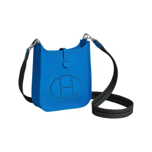 HERMES Evelyne Clemence Коровья кожа Сумка через плечо Сумка на плечо Мини Женская Синяя