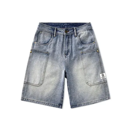 TONGXIANSEN Blue Men's Denim Shorts TONGXIANSEN Синий Мужские Джинсовые Шорты