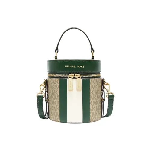 MICHAEL KORS Bedford Покрытый холст с полиэстером Бостон цилиндрическая сумка через плечо одно плечо средний размер