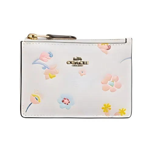 COACH Mini Id Skinny Кожа Картхолдер Мини Женские Белый Многоцветный