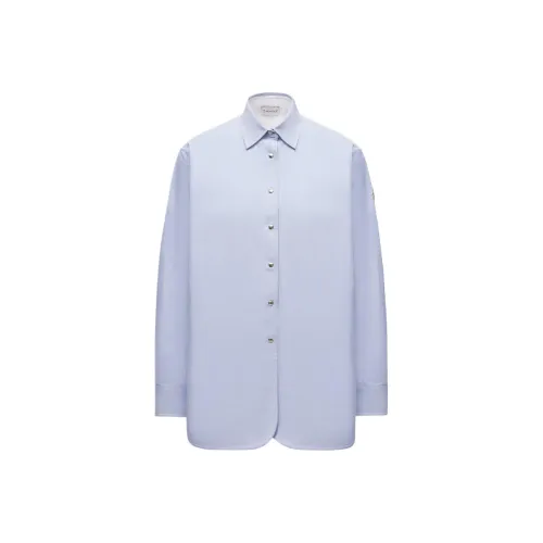 Moncler Oxford Хлопок Длинный Рукав Рубашка Женская Светло-Синий